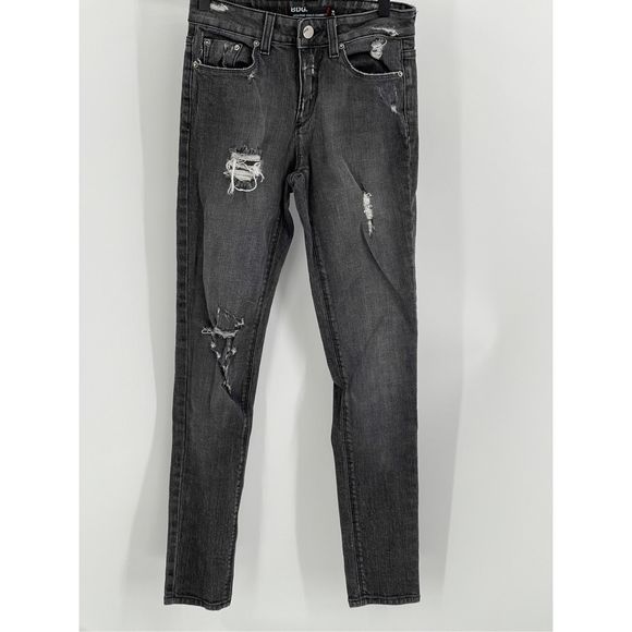 BDG Jeans High Rise Ankle Cigarette Women's Sie 26‎ Black Faded Distressed - Picture 1 of 10